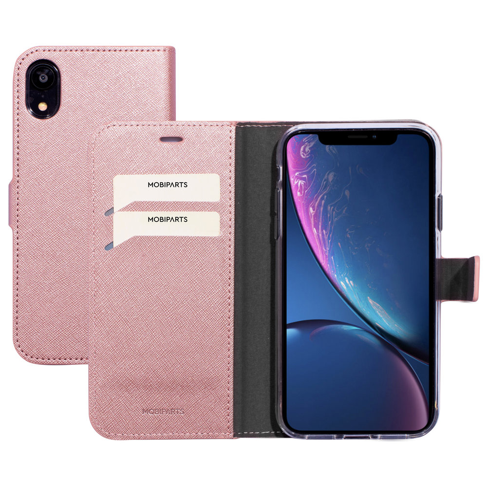 Mobiparts Saffiano Wallet Case Apple iPhone XR Pink Hoesjes en