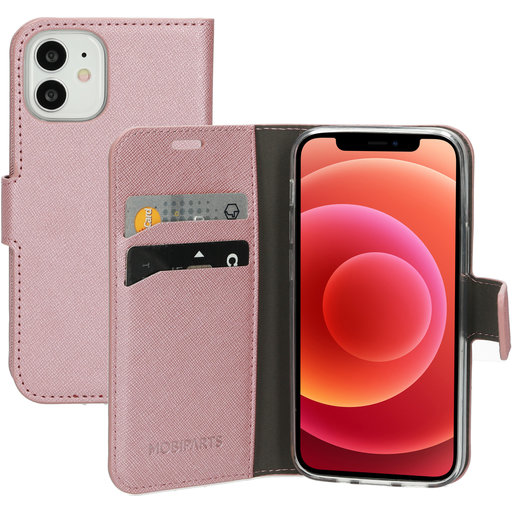 Saffiano Wallet Case Apple iPhone 12 Mini Pink