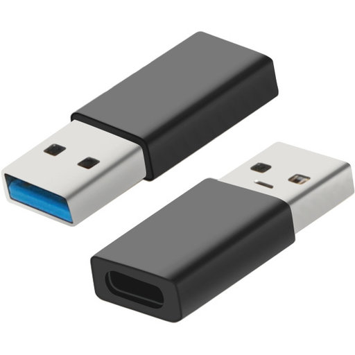 USB-C Female to USB-A Adapter Black (Bulk)