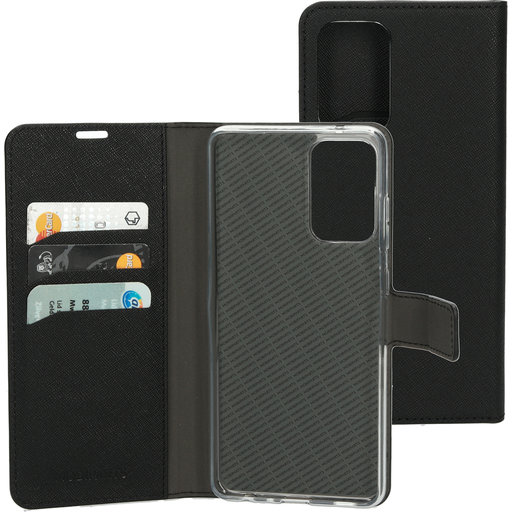 Saffiano Wallet Case Samsung Galaxy A72 (2021) 4G/5G Black