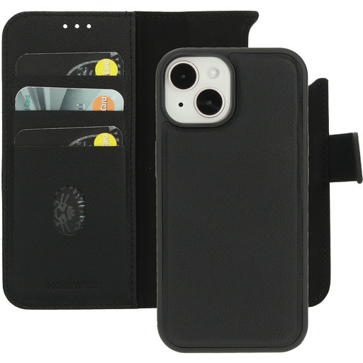 Leather 2 in 1 Wallet Case Apple iPhone 15/14 Black