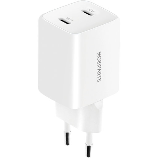 GaN Wall Charger Dual USB-C 35W White (with PD)
