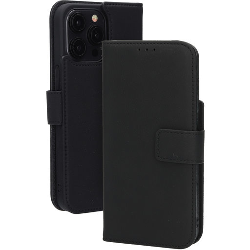 Leather Wallet Case Apple iPhone 15 Pro Max Black (MagSafe Compatible)