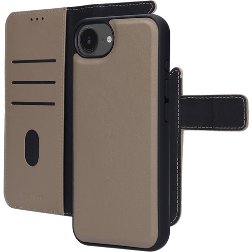 Leather 2 in 1 Wallet Case Apple iPhone 16e Taupe