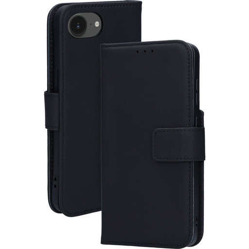 Leather Wallet Case Apple iPhone 16e Black (MagSafe Compatible)