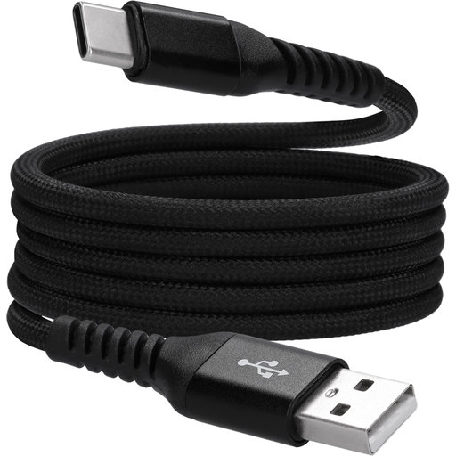 USB-A to USB-C Magnetic Braided Cable 1m Black