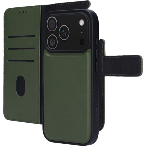 Leather 2 in 1 Wallet Case Apple iPhone 17 Pro Green