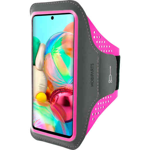 Mobiparts Comfort Fit Sport Armband Samsung Galaxy A71 (2020) Neon Pink
