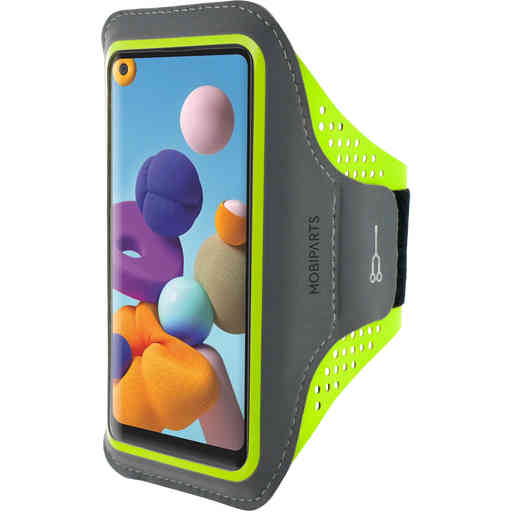 Mobiparts Comfort Fit Sport Armband Samsung Galaxy A21s (2020) Neon Green