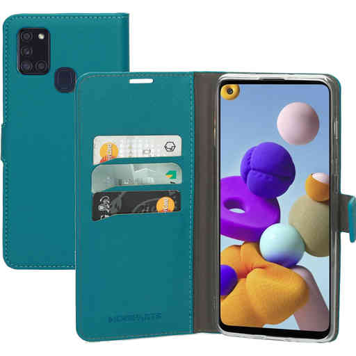 Mobiparts Saffiano Wallet Case Samsung Galaxy A21s (2020) Turquoise