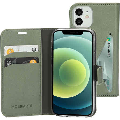 Mobiparts Classic Wallet Case Apple iPhone 12 Mini Stone Green