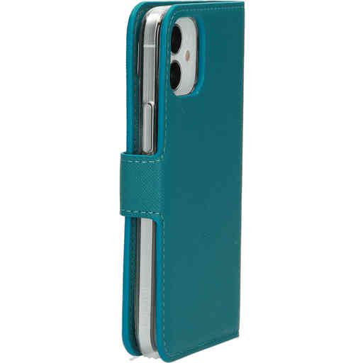 Mobiparts Saffiano Wallet Case Apple iPhone 12 Mini Turquoise