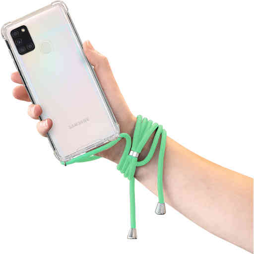 Mobiparts Lanyard Case Samsung Galaxy A21s (2020) Green Cord