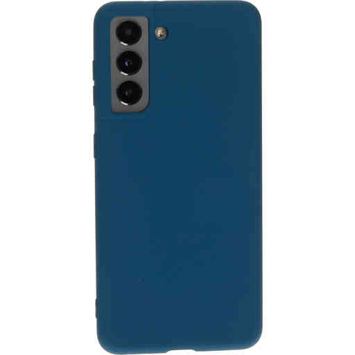 Mobiparts Silicone Cover Samsung Galaxy S21 Blueberry Blue