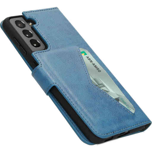 Mobiparts Classic Wallet Case Samsung Galaxy S21 Steel Blue