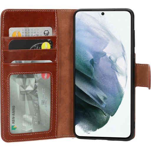 Mobiparts Excellent Wallet Case 2.0 Samsung Galaxy S21 Oaked Cognac