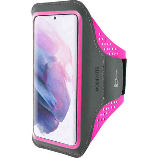 Mobiparts Comfort Fit Sport Armband Samsung Galaxy S21 Plus Neon Pink
