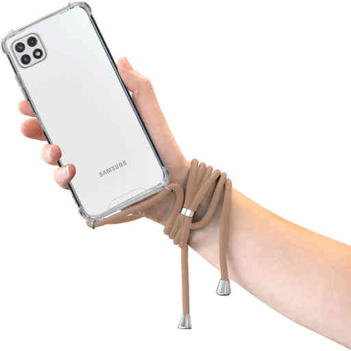 Mobiparts Lanyard Case Samsung Galaxy A22 5G (2021) Nude Cord