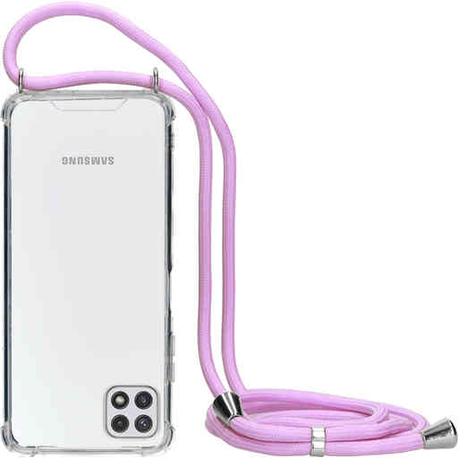 Mobiparts Lanyard Case Samsung Galaxy A22 5G (2021) Violet Cord