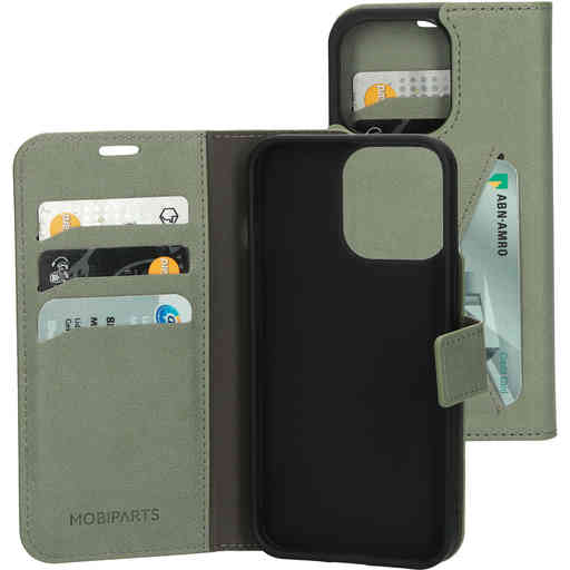 Mobiparts Classic Wallet Case Apple iPhone 13 Pro Stone Green