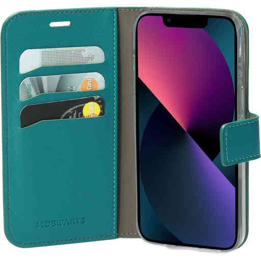 Mobiparts Saffiano Wallet Case Apple iPhone 13 Turquoise