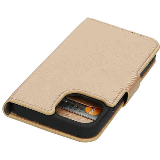 Mobiparts Saffiano Wallet Case Apple iPhone 13 Mini Copper