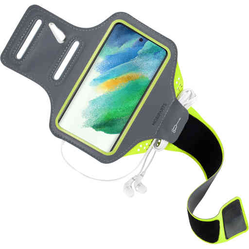 Mobiparts Comfort Fit Sport Armband Samsung Galaxy S21 FE (2022) Neon Green