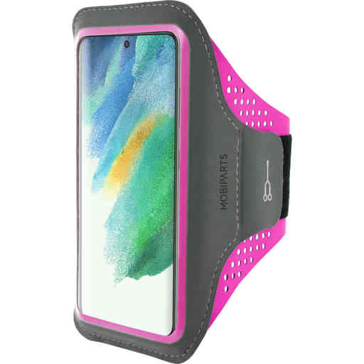 Mobiparts Comfort Fit Sport Armband Samsung Galaxy S21 FE (2022) Neon Pink