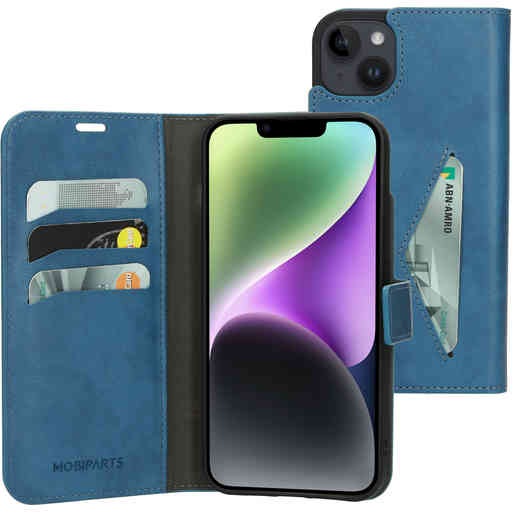 Mobiparts Classic Wallet Case Apple iPhone 14 Plus Steel Blue