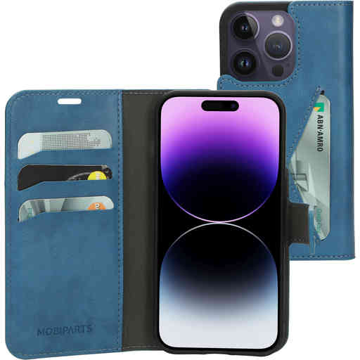 Mobiparts Classic Wallet Case Apple iPhone 14 Pro Steel Blue