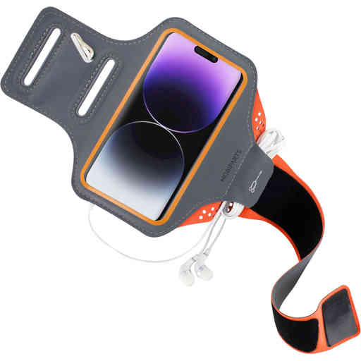 Mobiparts Comfort Fit Sport Armband Apple iPhone 14 Pro Neon Orange