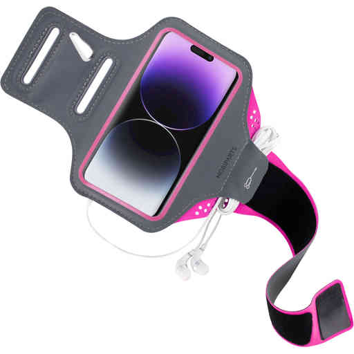 Mobiparts Comfort Fit Sport Armband Apple iPhone 14 Pro Neon Pink