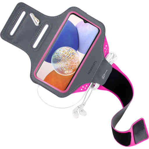 Mobiparts Comfort Fit Sport Armband Samsung Galaxy A14 4G/5G (2023) Neon Pink