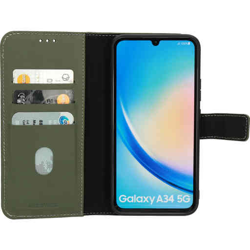 Mobiparts Leather 2 in 1 Wallet Case Samsung Galaxy A34 (2023) Green