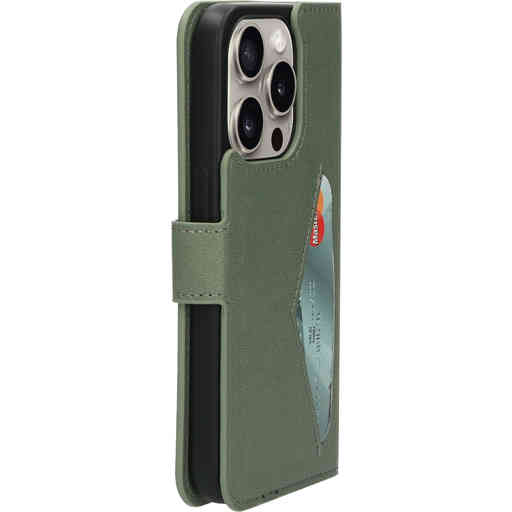 Mobiparts Classic Wallet Case Apple iPhone 15 Pro Stone Green