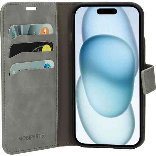 Mobiparts Classic Wallet Case Apple iPhone 15 Granite Grey