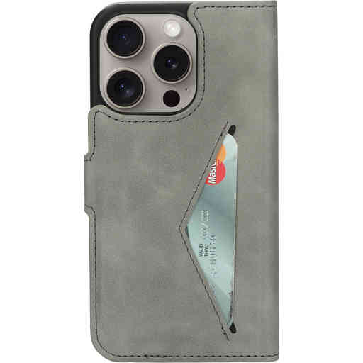 Mobiparts Classic Wallet Case Apple iPhone 15 Pro Granite Grey