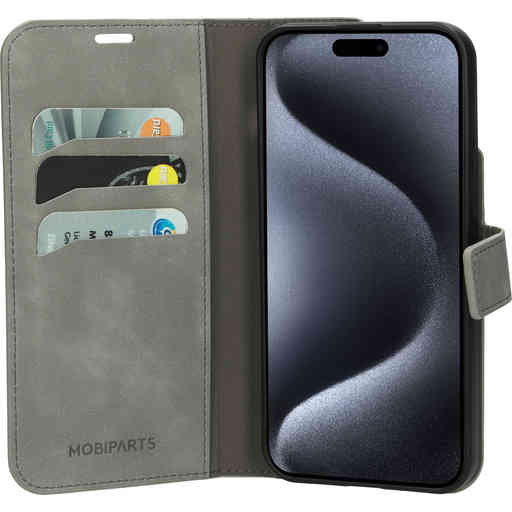 Mobiparts Classic Wallet Case Apple iPhone 15 Pro Max Granite Grey