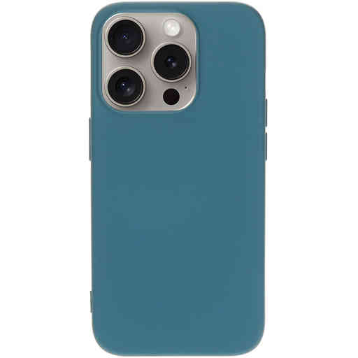 Mobiparts Silicone Cover Apple iPhone 15 Pro Blueberry Blue