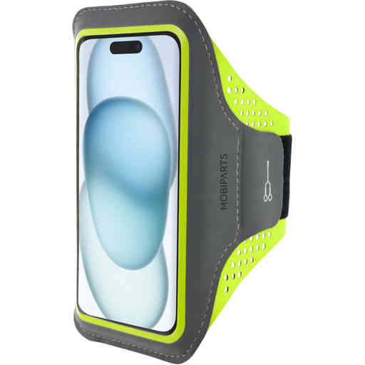 Mobiparts Comfort Fit Sport Armband Apple iPhone 15 Neon Green