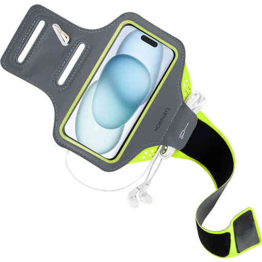 Mobiparts Comfort Fit Sport Armband Apple iPhone 15 Neon Green