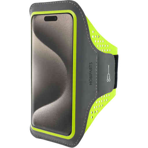 Mobiparts Comfort Fit Sport Armband Apple iPhone 15 Pro Neon Green