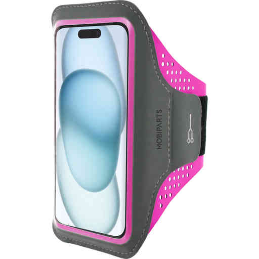 Mobiparts Comfort Fit Sport Armband Apple iPhone 15 Neon Pink