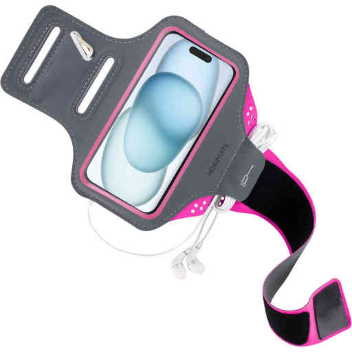 Mobiparts Comfort Fit Sport Armband Apple iPhone 15 Neon Pink