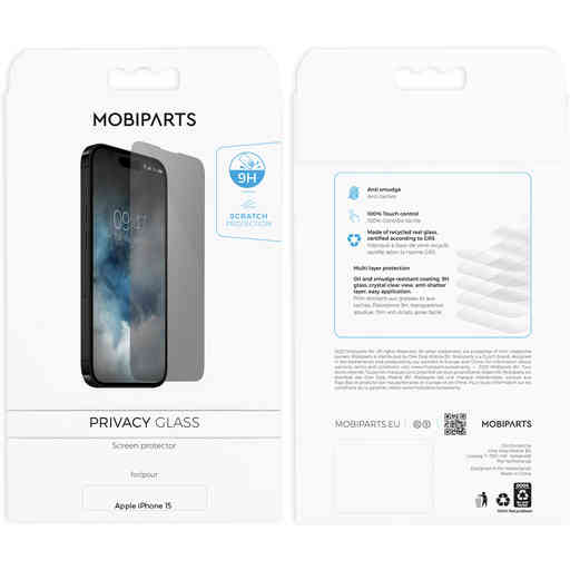 Mobiparts Recycled Tempered Glass Apple iPhone 15
