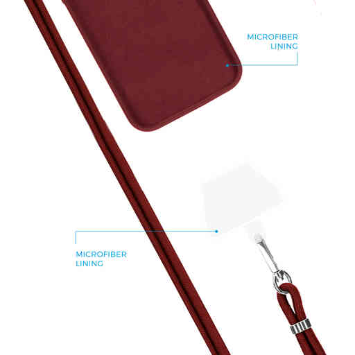Mobiparts Siliconen hoesje met koord voor de Samsung Galaxy A14 Rood