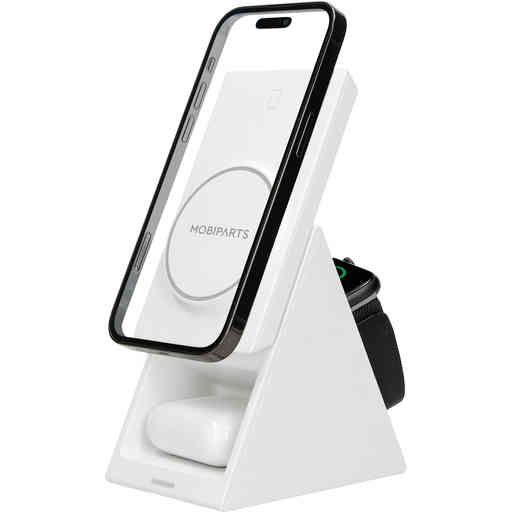 Mobiparts Wireless 3 in 1 Charger 15W Triangle White