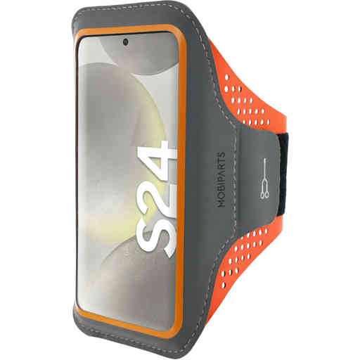 Mobiparts Comfort Fit Sport Armband Samsung Galaxy S24 Neon Orange