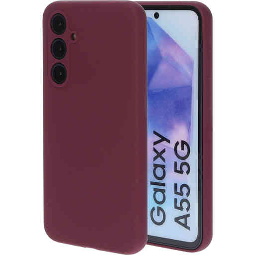Mobiparts Silicone Cover Samsung Galaxy A55 Plum Red