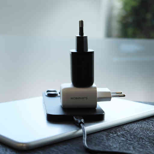 Mobiparts Wall Charger Dual USB-C/USB-A with Micro USB Cable Black